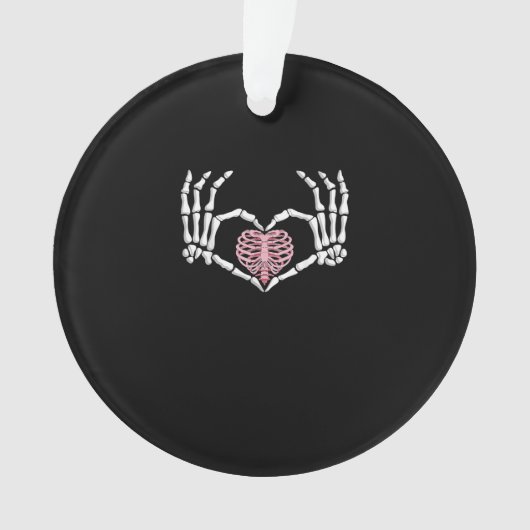 Skeleton Hand Hart Grappig Halloween Vrouwen Manne Ornament (voorkant)