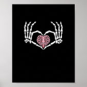 Skeleton Hand Hart Grappig Halloween Vrouwen Manne Poster (Voorkant)