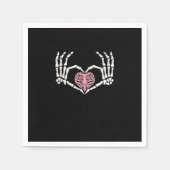 Skeleton Hand Hart Grappig Halloween Vrouwen Manne Servet (Voorkant)