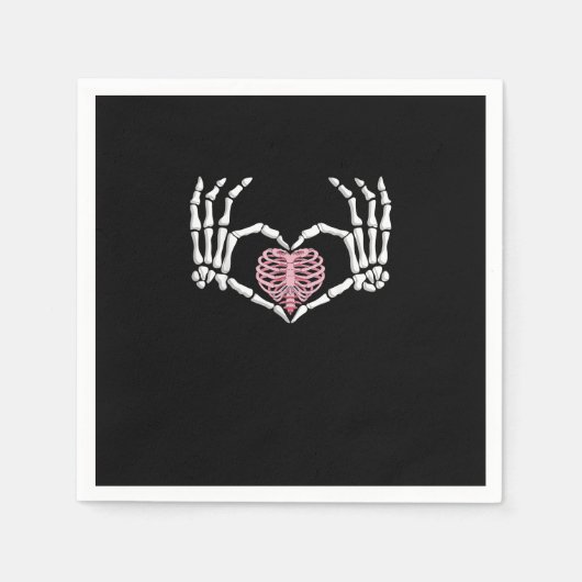 Skeleton Hand Hart Grappig Halloween Vrouwen Manne Servet (Voorkant)