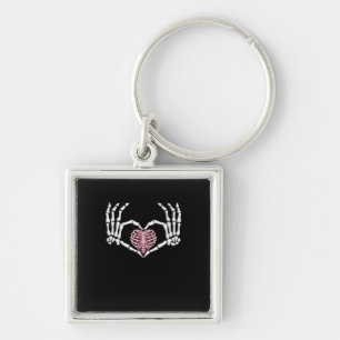 Skeleton Hand Hart Grappig Halloween Vrouwen Manne Sleutelhanger