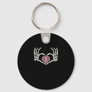 Skeleton Hand Hart Grappig Halloween Vrouwen Manne Sleutelhanger