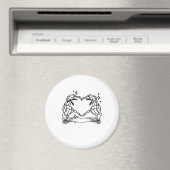 Skeleton Hand Hart Grappig Ontwerp Magneet (Insitu (Vaatwasser))