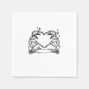 Skeleton Hand Hart Grappig Ontwerp Servet