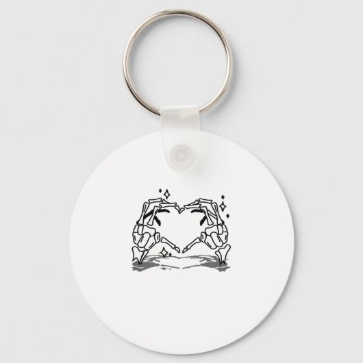 Skeleton Hand Hart Grappig Ontwerp Sleutelhanger (Voorkant)