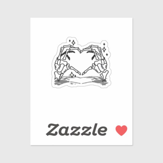 Skeleton Hand Hart Grappig Ontwerp Sticker (Vel)