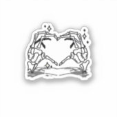 Skeleton Hand Hart Grappig Ontwerp Sticker (Voorkant)
