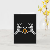 Skeleton Hand Hart Halloween Kostuum Botten Pumpki Kaart (Gele Bloem)