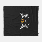 Skeleton Hand Hart Halloween Kostuum Pompoen Fleece Deken (Voorkant (Horizontaal))