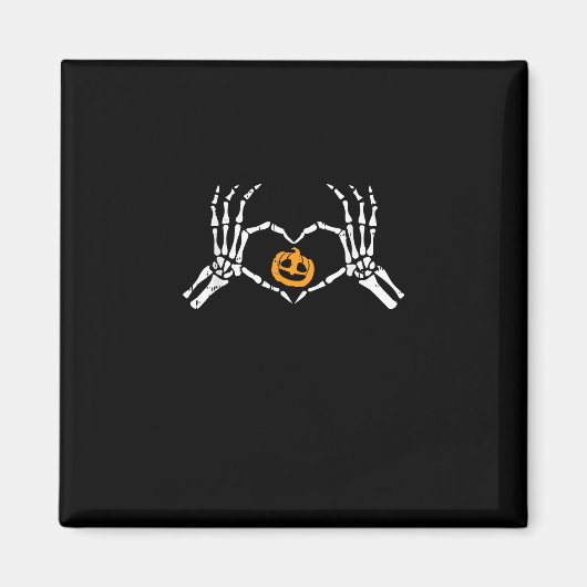 Skeleton Hand Hart Halloween Kostuum Pompoen Magneet (Voorkant)