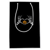 Skeleton Hand Hart Halloween Kostuum Pompoen Medium Cadeauzakje (Voorkant)