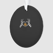 Skeleton Hand Hart Halloween Kostuum Pompoen Ornament (voorkant)