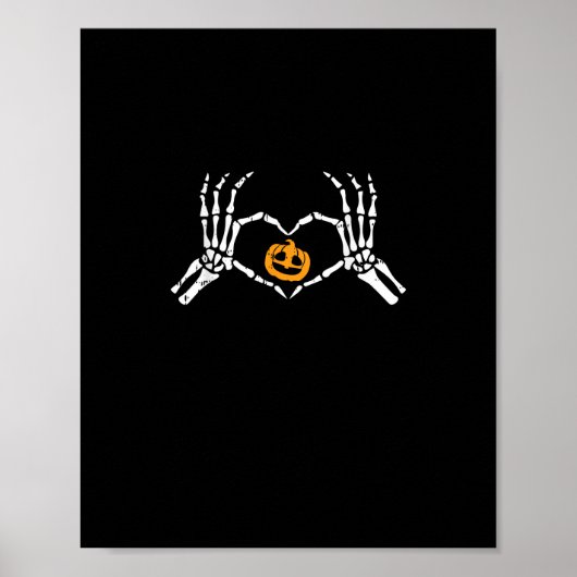 Skeleton Hand Hart Halloween Kostuum Pompoen Poster (Voorkant)
