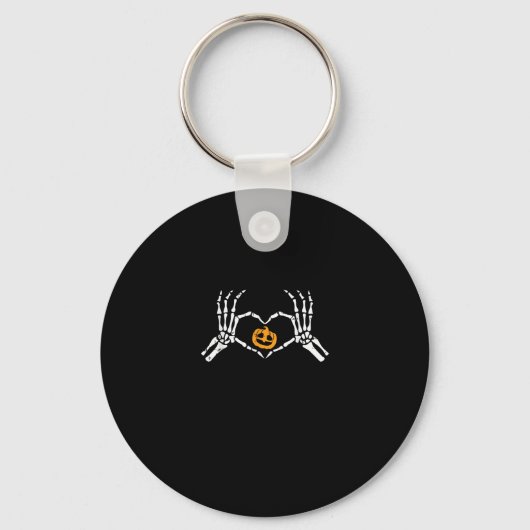 Skeleton Hand Hart Halloween Kostuum Pompoen Sleutelhanger (Voorkant)