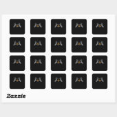 Skeleton Hand Hart Halloween Kostuum Pompoen Vierkante Sticker (Vel)