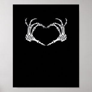 Skeleton Hand Hart Halloween Ontwerp Poster