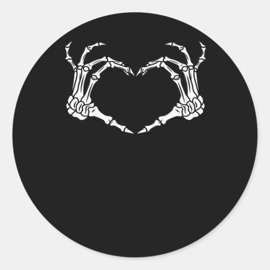 Skeleton Hand Hart Halloween Ontwerp Ronde Sticker (Voorkant)