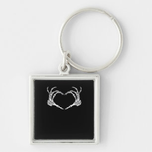 Skeleton Hand Hart Halloween Ontwerp Sleutelhanger