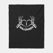 Skeleton Hand Hart Lui Halloween Kostuum Grappig Fleece Deken (Voorkant)