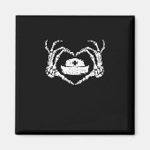 Skeleton Hand Hart Lui Halloween Kostuum Grappig N Magneet (Voorkant)