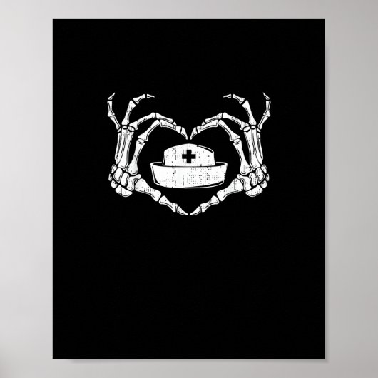 Skeleton Hand Hart Lui Halloween Kostuum Grappig N Poster (Voorkant)