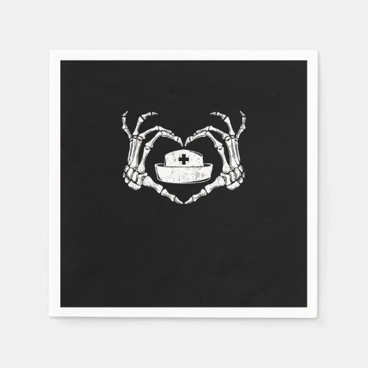 Skeleton Hand Hart Lui Halloween Kostuum Grappig N Servet (Voorkant)