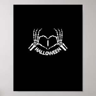 Skeleton Hand Hart Lui Halloween Kostuum Grappig Poster