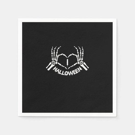 Skeleton Hand Hart Lui Halloween Kostuum Grappig Servet (Voorkant)