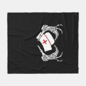 Skeleton Hand Hart Luie DIY Halloween Kostuum Nur Fleece Deken (Voorkant (Horizontaal))