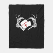 Skeleton Hand Hart Luie DIY Halloween Kostuum Nur Fleece Deken (Voorkant)