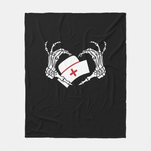 Skeleton Hand Hart Luie DIY Halloween Kostuum Nur Fleece Deken (Voorkant)