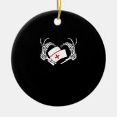 Skeleton Hand Hart Luie DIY Halloween Kostuum Nur Keramisch Ornament (Voorkant)