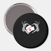 Skeleton Hand Hart Luie DIY Halloween Kostuum Nur Magneet (Voorkant / Achterkant)