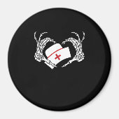 Skeleton Hand Hart Luie DIY Halloween Kostuum Nur Magneet (Voorkant)