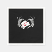 Skeleton Hand Hart Luie DIY Halloween Kostuum Nur Servet (Voorkant)