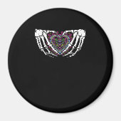 Skeleton Hand Hart Muertos Mexicaanse Dag van de D Magneet (Voorkant)