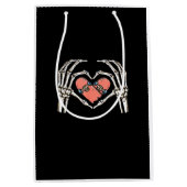 Skeleton Hand Hart Skateboard Valentijnsdag Funn Medium Cadeauzakje (Voorkant)