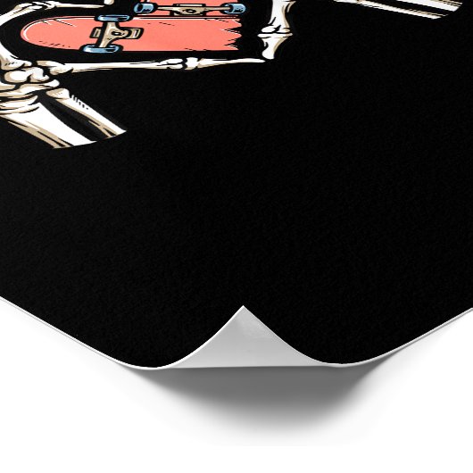 Skeleton Hand Hart Skateboard Valentijnsdag Funn Poster (Hoek)