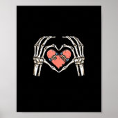 Skeleton Hand Hart Skateboard Valentijnsdag Funn Poster (Voorkant)