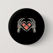 Skeleton Hand Hart Skateboard Valentijnsdag Funn Ronde Button 5,7 Cm (Voorkant)