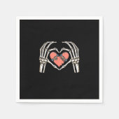 Skeleton Hand Hart Skateboard Valentijnsdag Funn Servet (Voorkant)