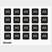Skeleton Hand Hart Skateboard Valentijnsdag Funn Vierkante Sticker (Vel)