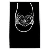 Skeleton Hand Hart Spiderweb Halloween Cobweb Par Medium Cadeauzakje (Voorkant)