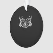 Skeleton Hand Hart Spiderweb Halloween Cobweb Par Ornament (voorkant)