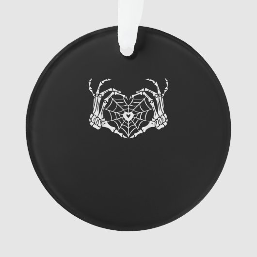 Skeleton Hand Hart Spiderweb Halloween Cobweb Par Ornament (voorkant)
