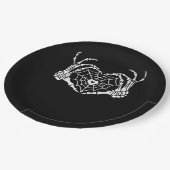 Skeleton Hand Hart Spiderweb Halloween Cobweb Par Papieren Bordje (Gekanteld)