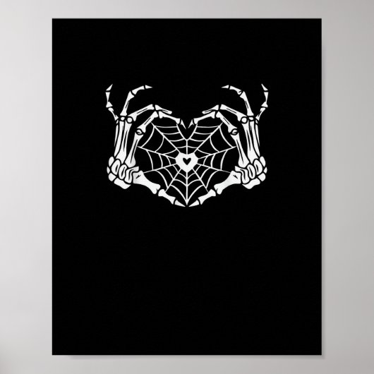 Skeleton Hand Hart Spiderweb Halloween Cobweb Par Poster (Voorkant)
