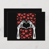 Skeleton Hand Hart Valentijnsdag Funny Love Briefkaart (Voorkant / Achterkant)