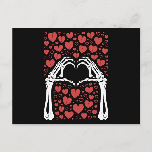 Skeleton Hand Hart Valentijnsdag Funny Love Briefkaart (Voorkant)