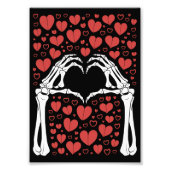 Skeleton Hand Hart Valentijnsdag Funny Love Foto Afdruk (Voorkant)